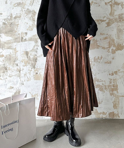 Crinkle Gloss Maxi Skirt
